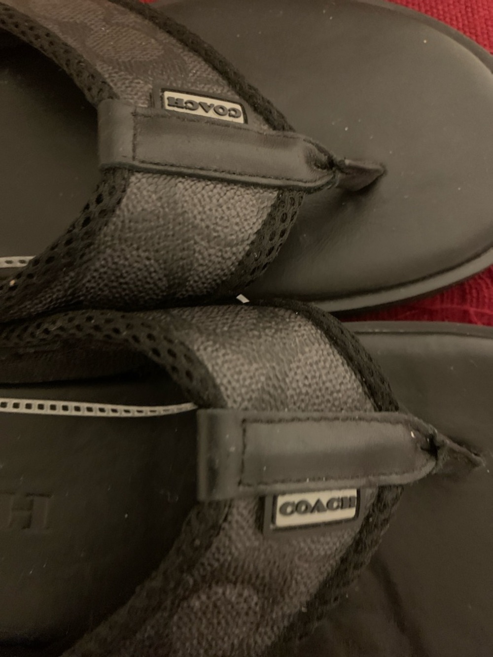 Coach Black Signature Jacquard Thong Sandals - Picture 3 of 5